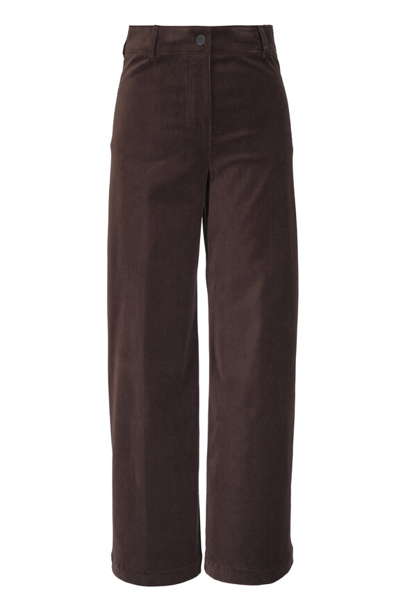 Akris Punto Caia Espresso High-Stretch Straight-Leg Crop Pant - view 1