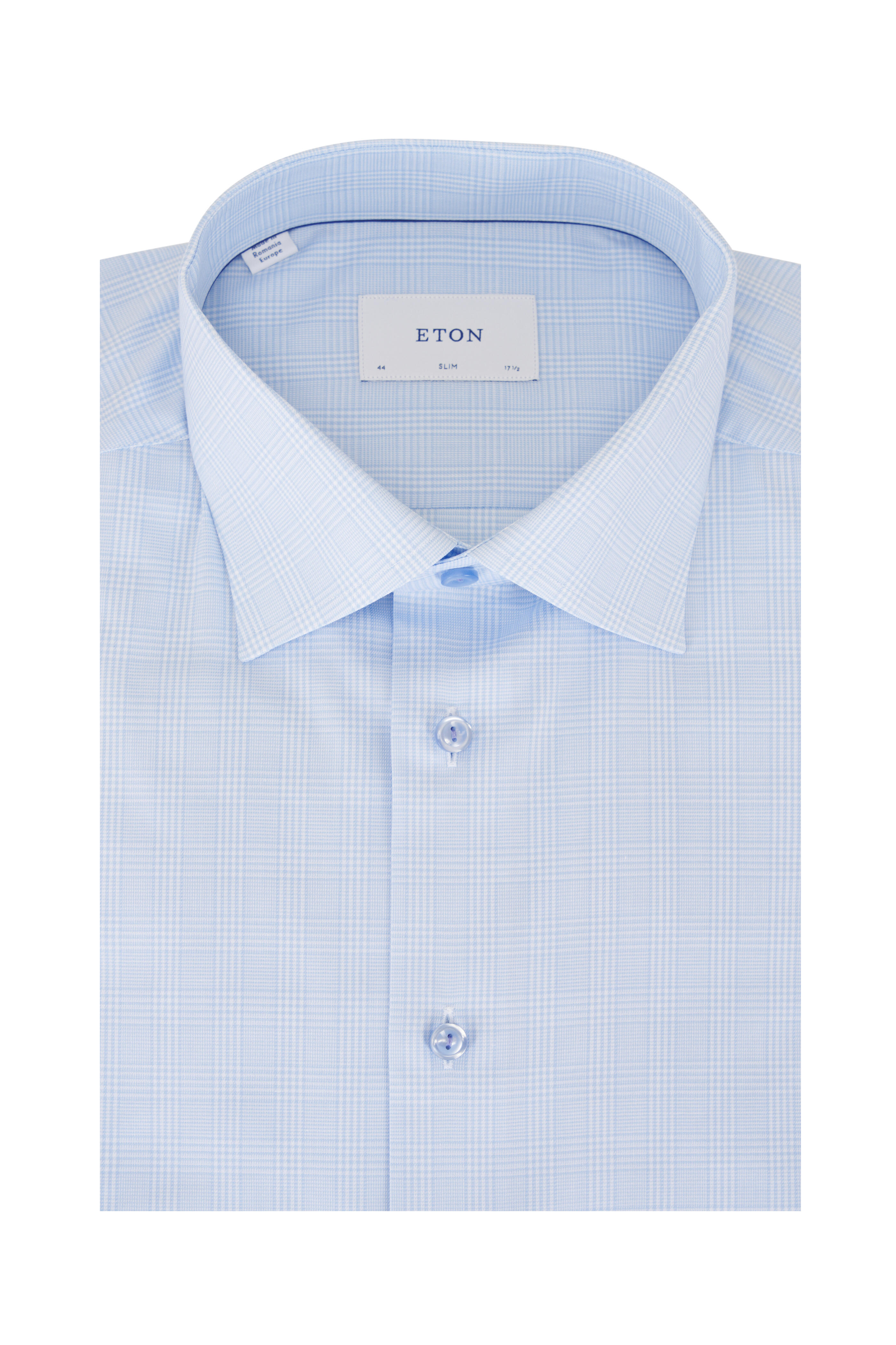 Eton - Light Blue Plaid Dress Shirt