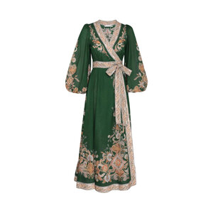 zimmermann devi belted paisley-print cotton-voile midi wrap dress NWT Authentic Zimmermann Devi Cotton Wrap Midi-Dress size AU 2/US 6-8