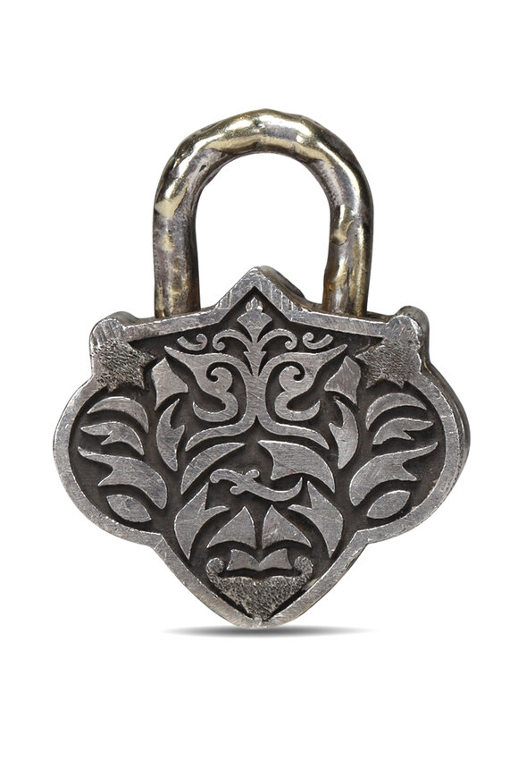 Sevan Bicakci Micro Blue Mosaic Lantern Padlock Pendant - view 4