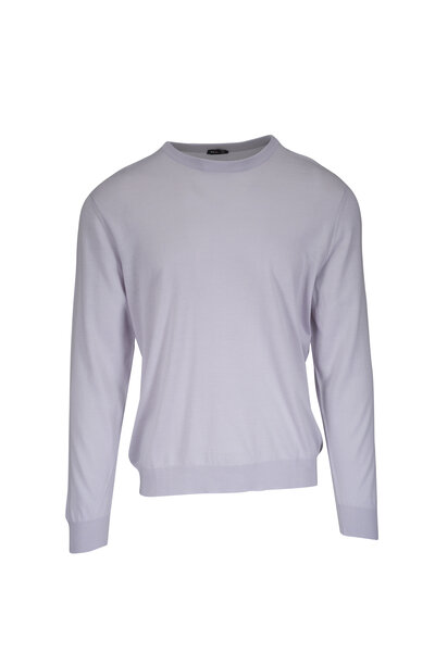 Kiton - Light Gray Lightweight Wool Quarter Zip Pullover