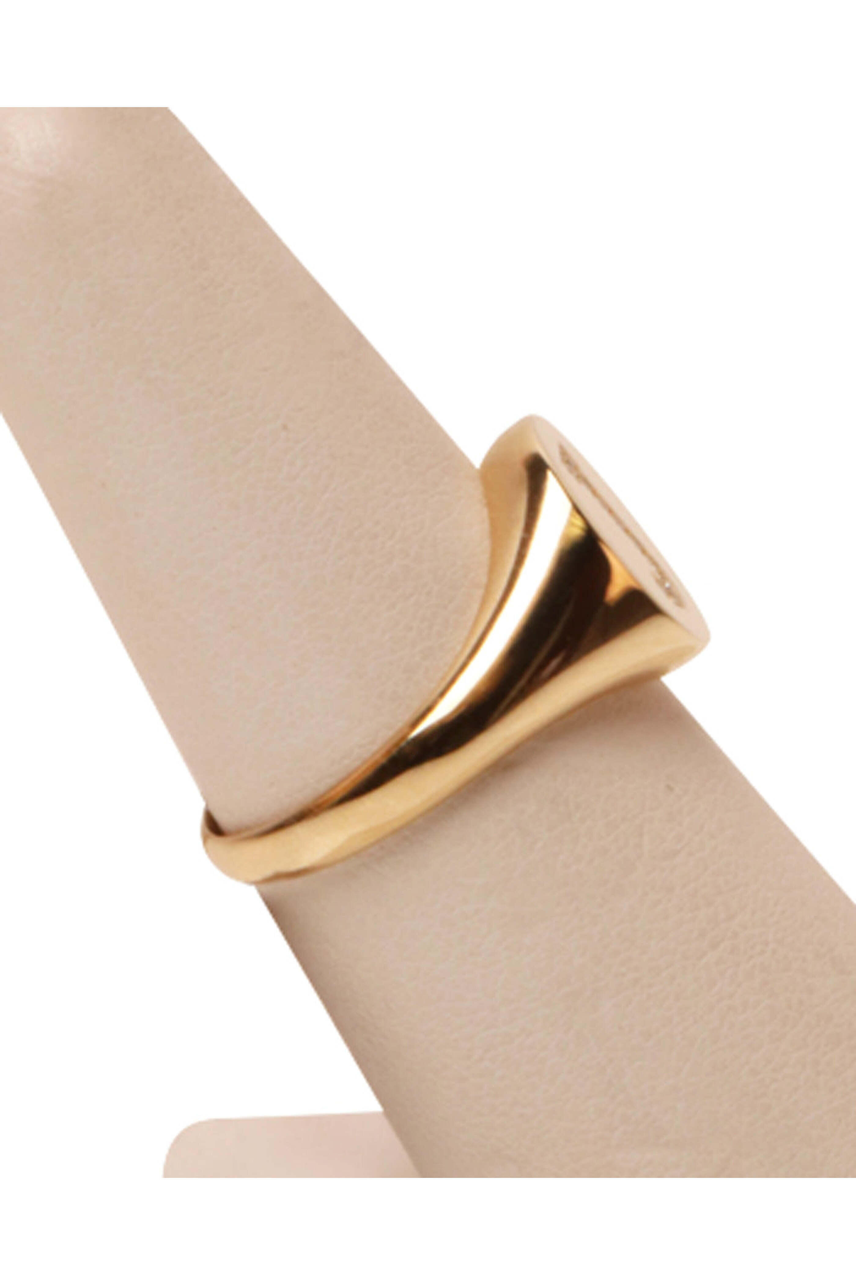 The Jen Collection - Gold Pave Diamond J Ring | Mitchell Stores