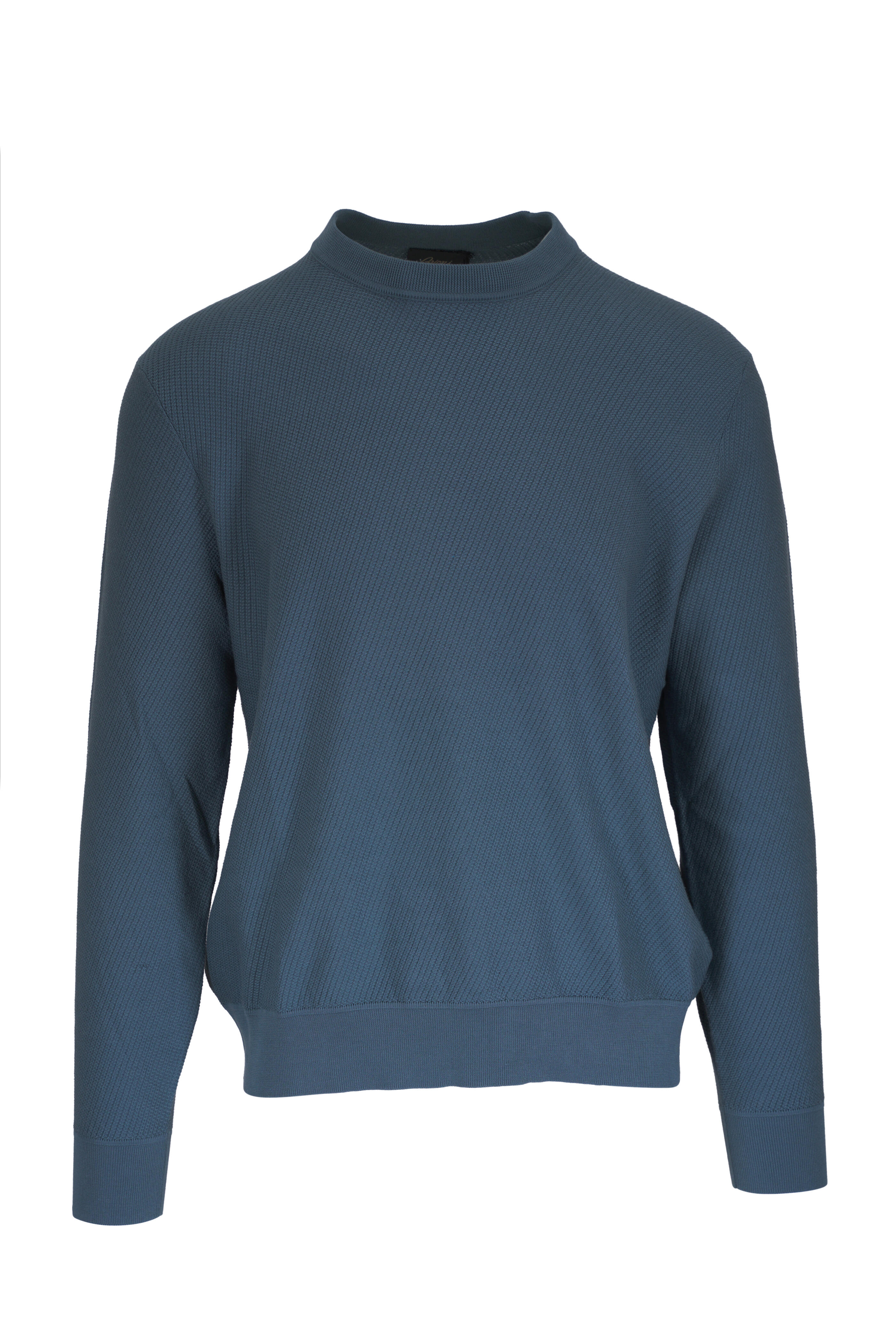 Brioni - Petrol Textured Crewneck Sweater