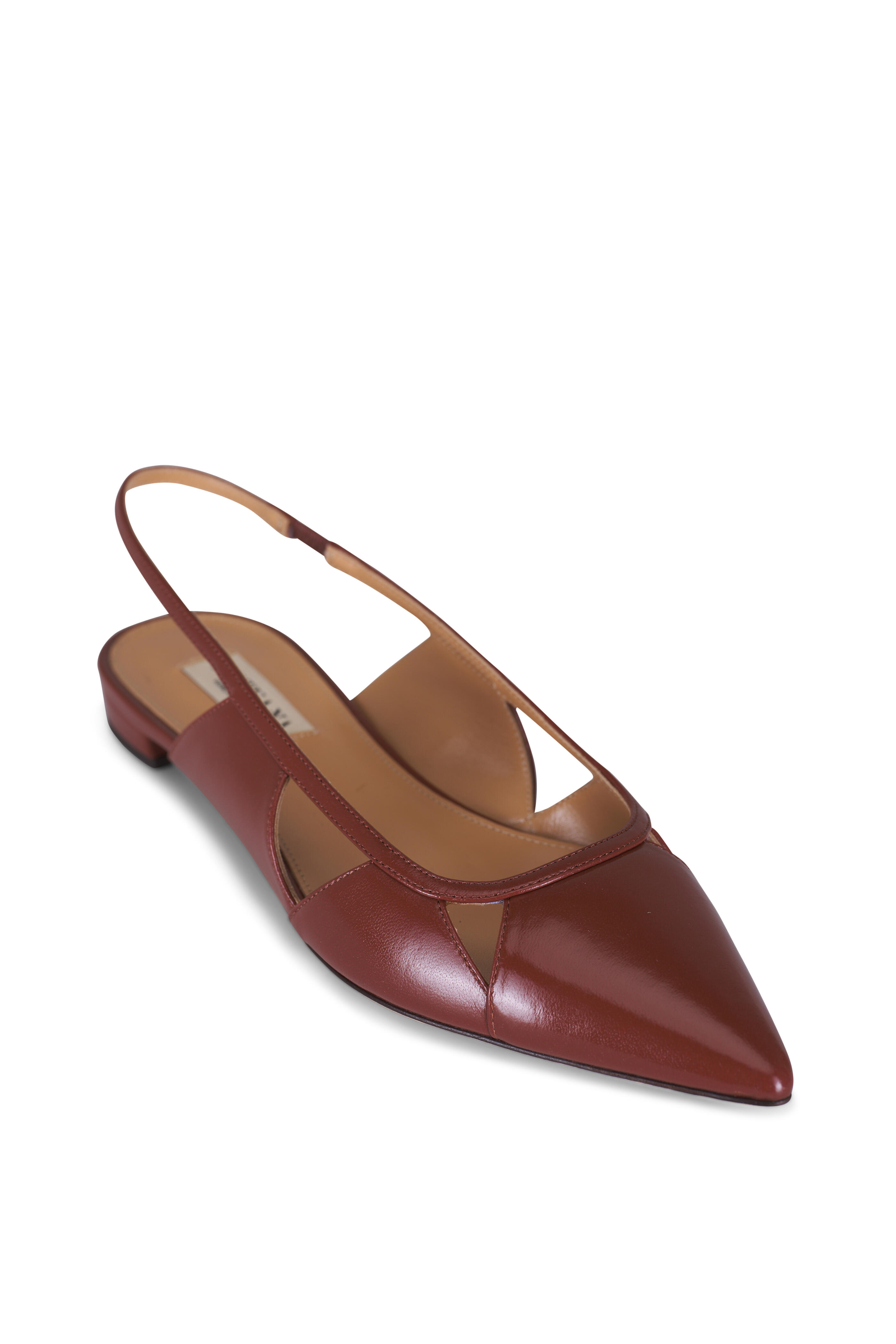 Arteana - Savona Brown Leather Slingback Flat