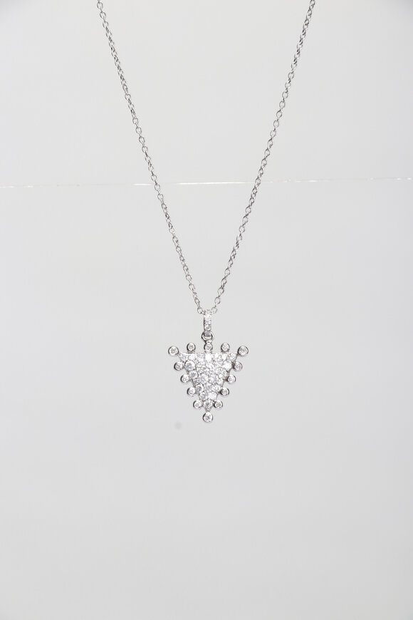 Nam Cho 18k White Gold Diamond Pave Pendant Necklace