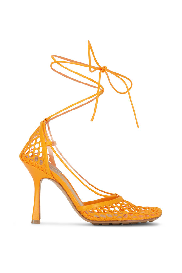 Bottega Veneta - Web Tangerine Mesh Sandal, 90mm