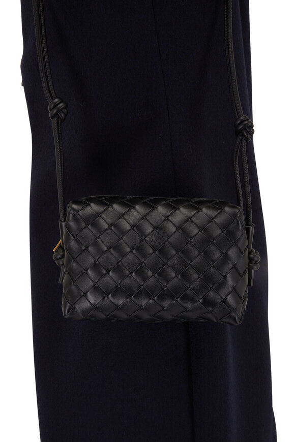 Bottega Veneta - Mini Loop Black Woven Leather Crossbody