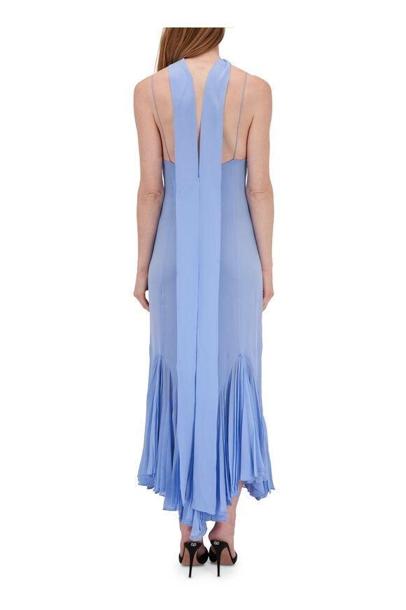 Khaite - Candita Cornflower Blue Silk Maxi Dress 