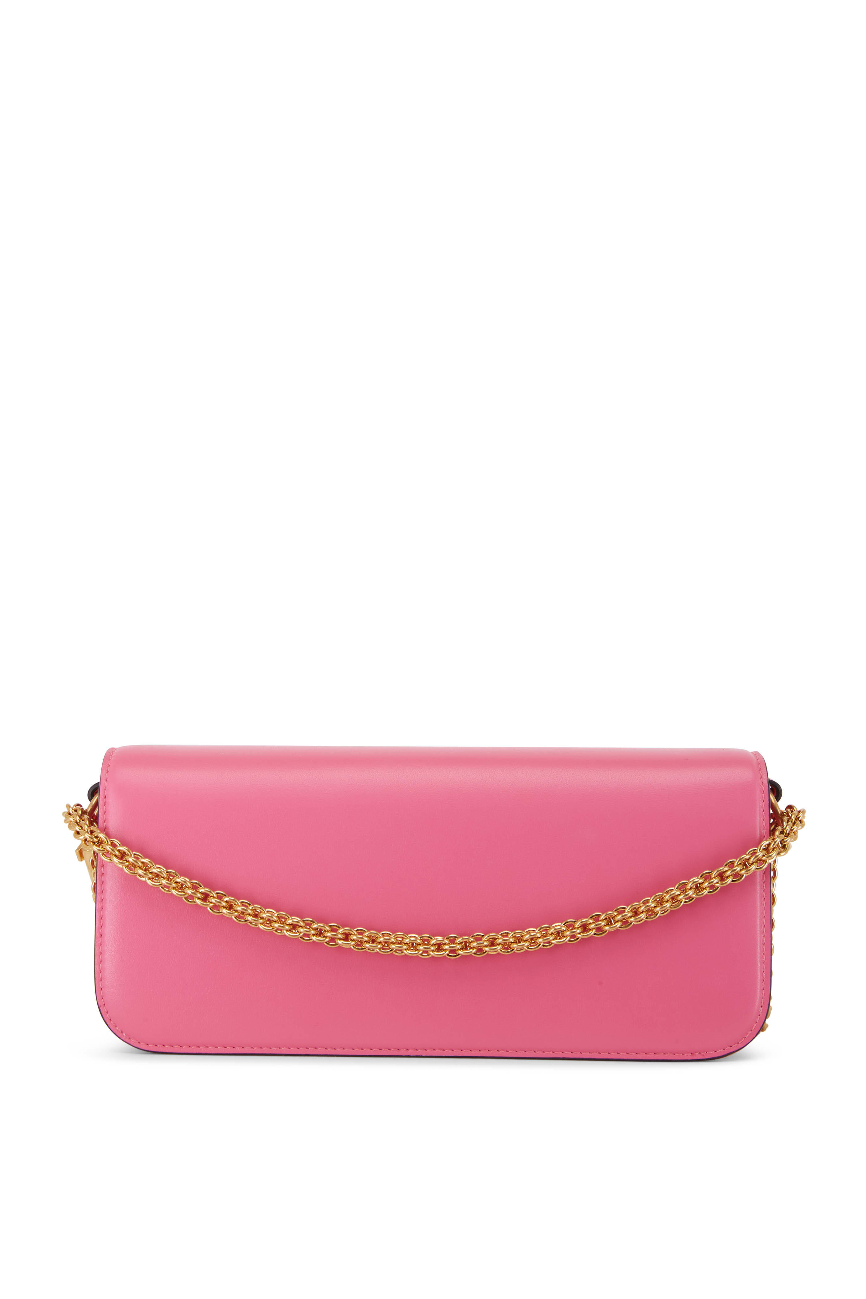 Valentino Garavani - VLogo Pink Leather East West Shoulder Bag