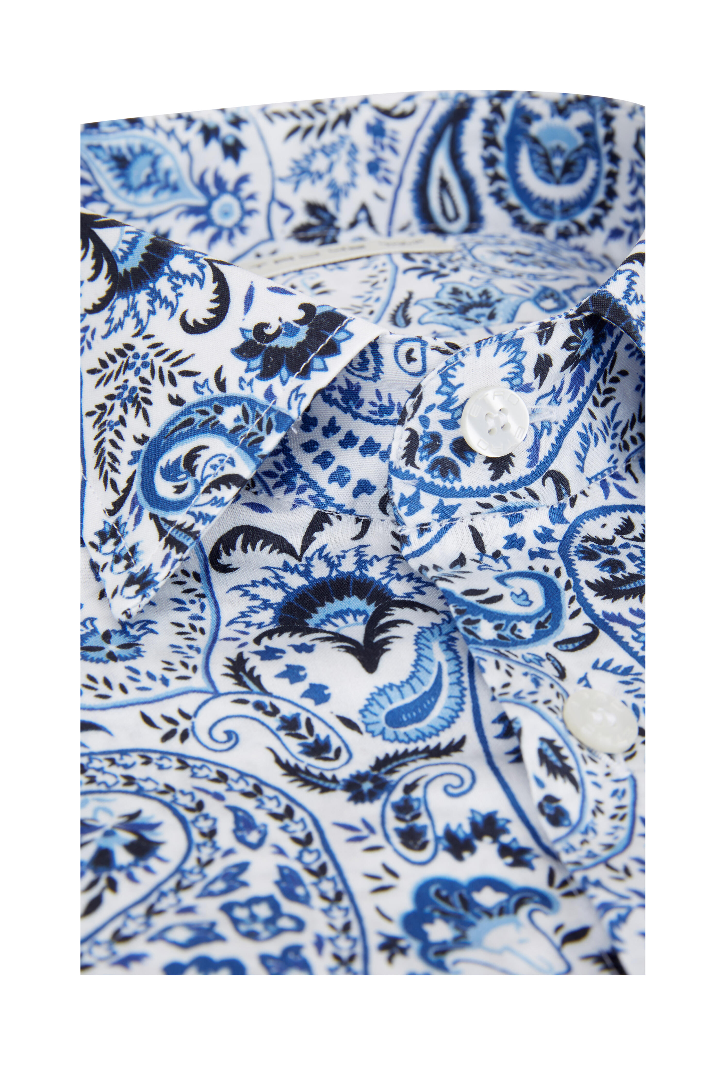 Etro - Navy Blue Paisley Sport Shirt | Mitchell Stores