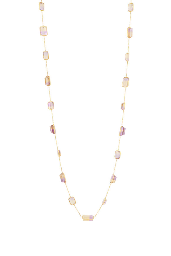Renee Lewis 18k Yellow Gold Antique Amethyst Ametrine Necklace - view 1