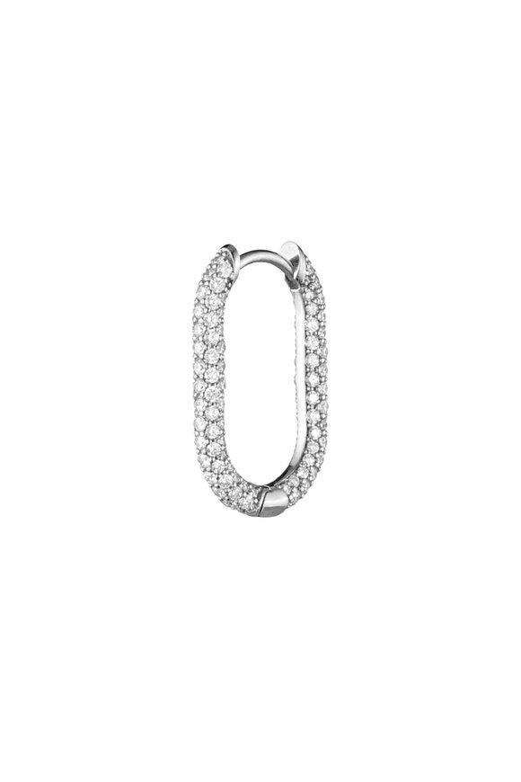 Foundrae - Small White Gold & Pave Diamond Chubby Ear Fob