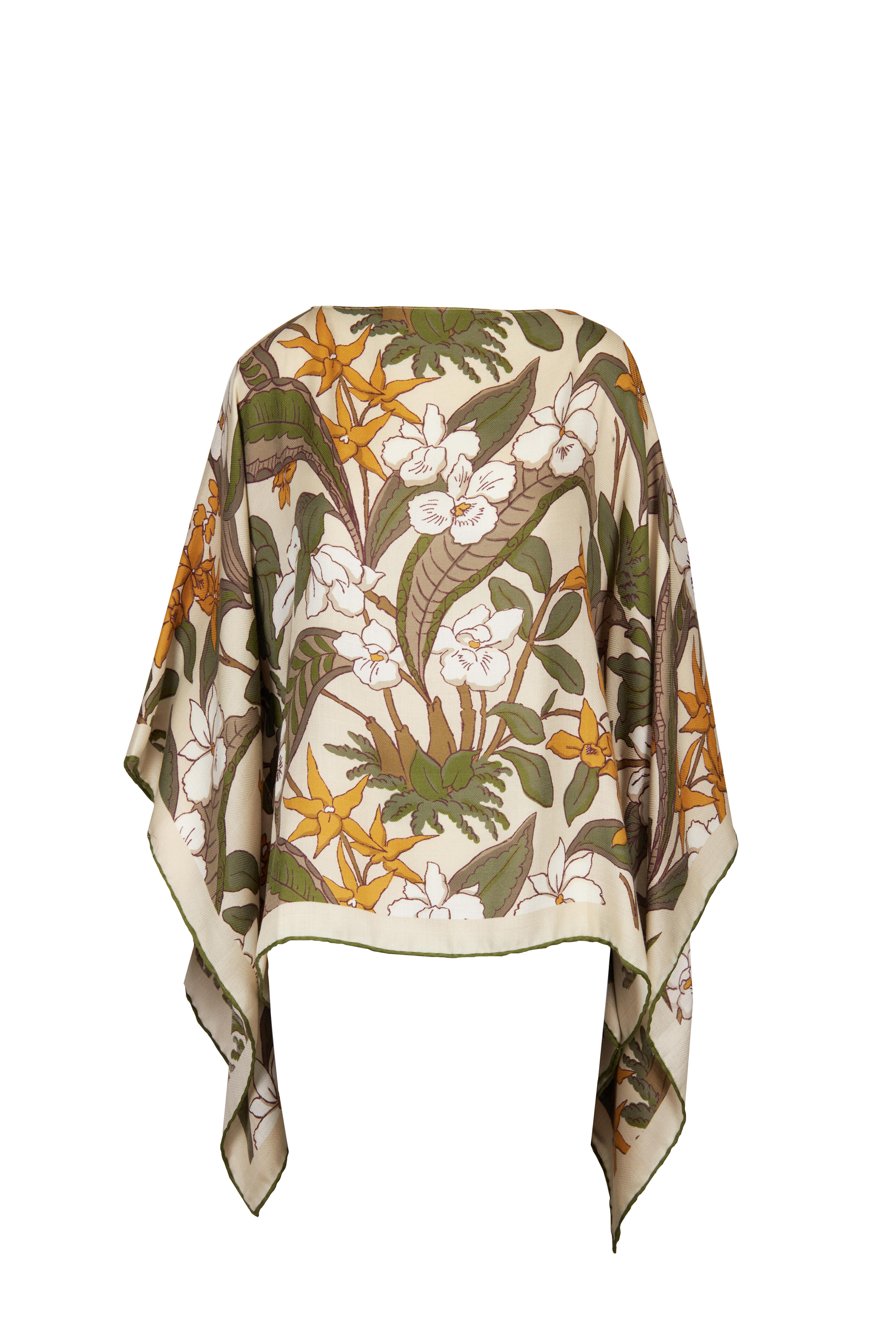 Rani Arabella - Floral Olive Printed Poncho - view 1