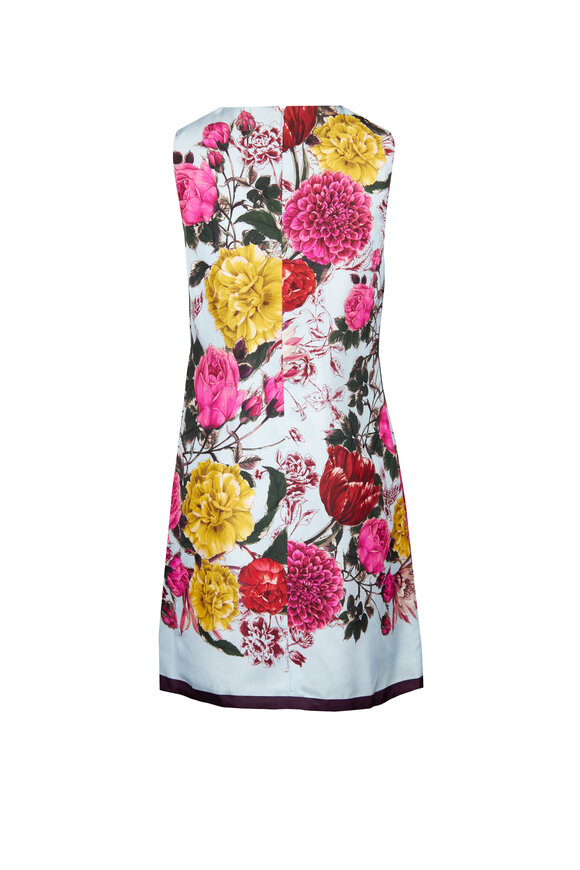 Rani Arabella Baby Blue Floral Silk Mini Dress - view 2