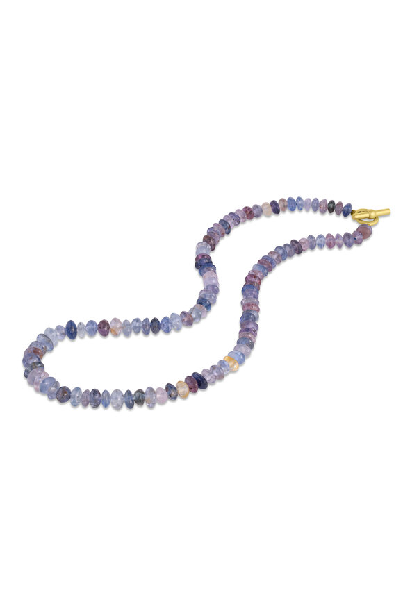 Leigh Maxwell 18k Yellow Gold Sapphire Beaded Necklace