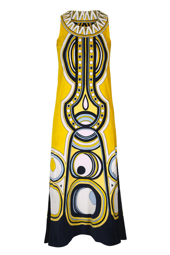 La DoubleJ Totem Sanctuary Placée Gold Print Terrycloth Dress - view 1