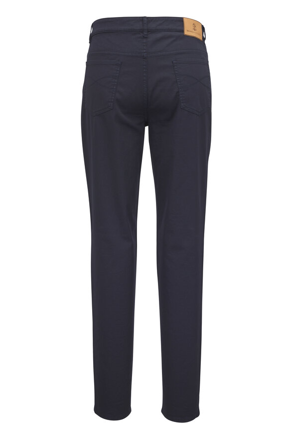 Brunello Cucinelli Navy Stretch Cotton Five Pocket Pant - view 2