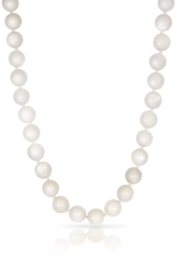 Leigh Maxwell 18k Yellow Gold Round White Moonstone Necklace - view 1