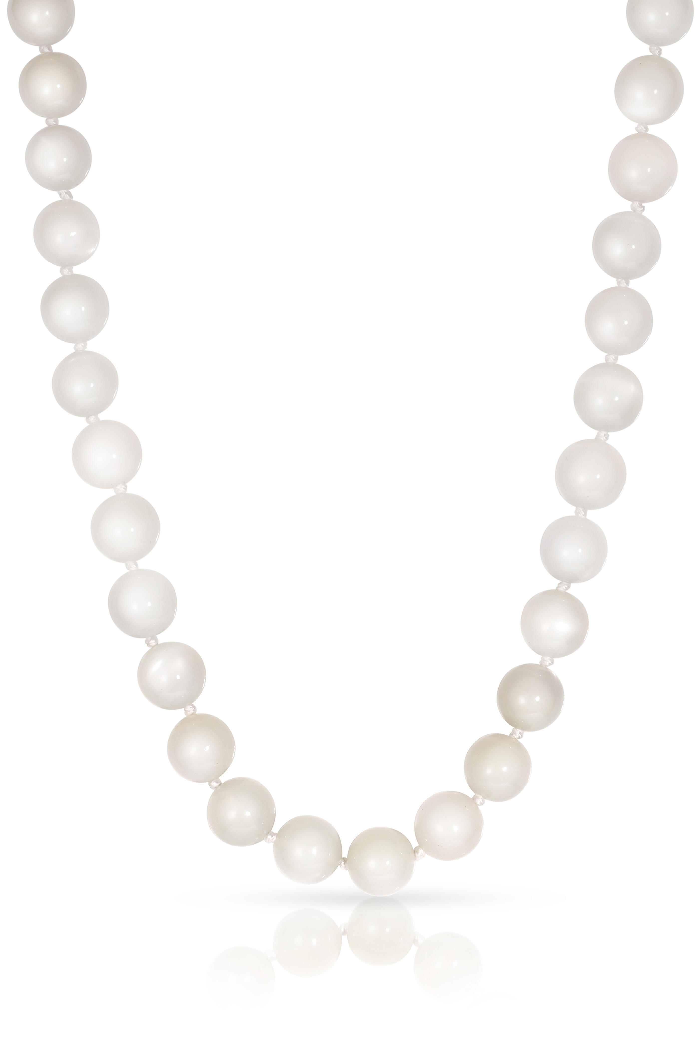 Leigh Maxwell - 18k Yellow Gold Round White Moonstone Necklace - view 1