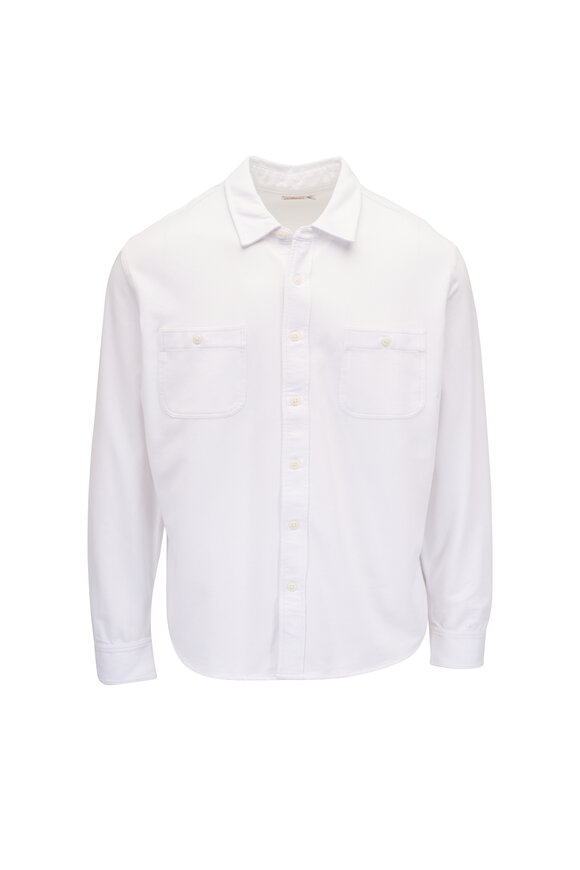 Faherty Brand Pure White Field Knit Utility Shirt