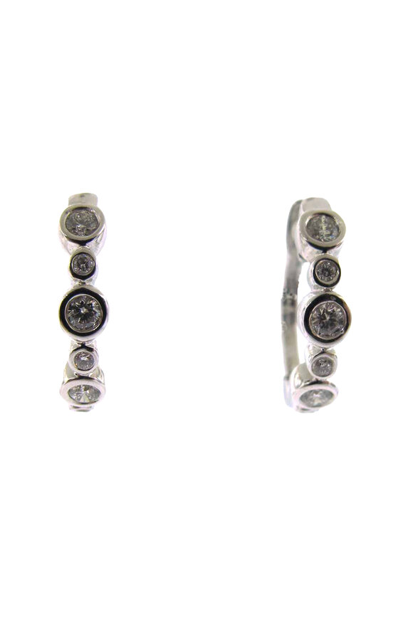 Loree Rodkin Alternating Diamond Hoops - view 1