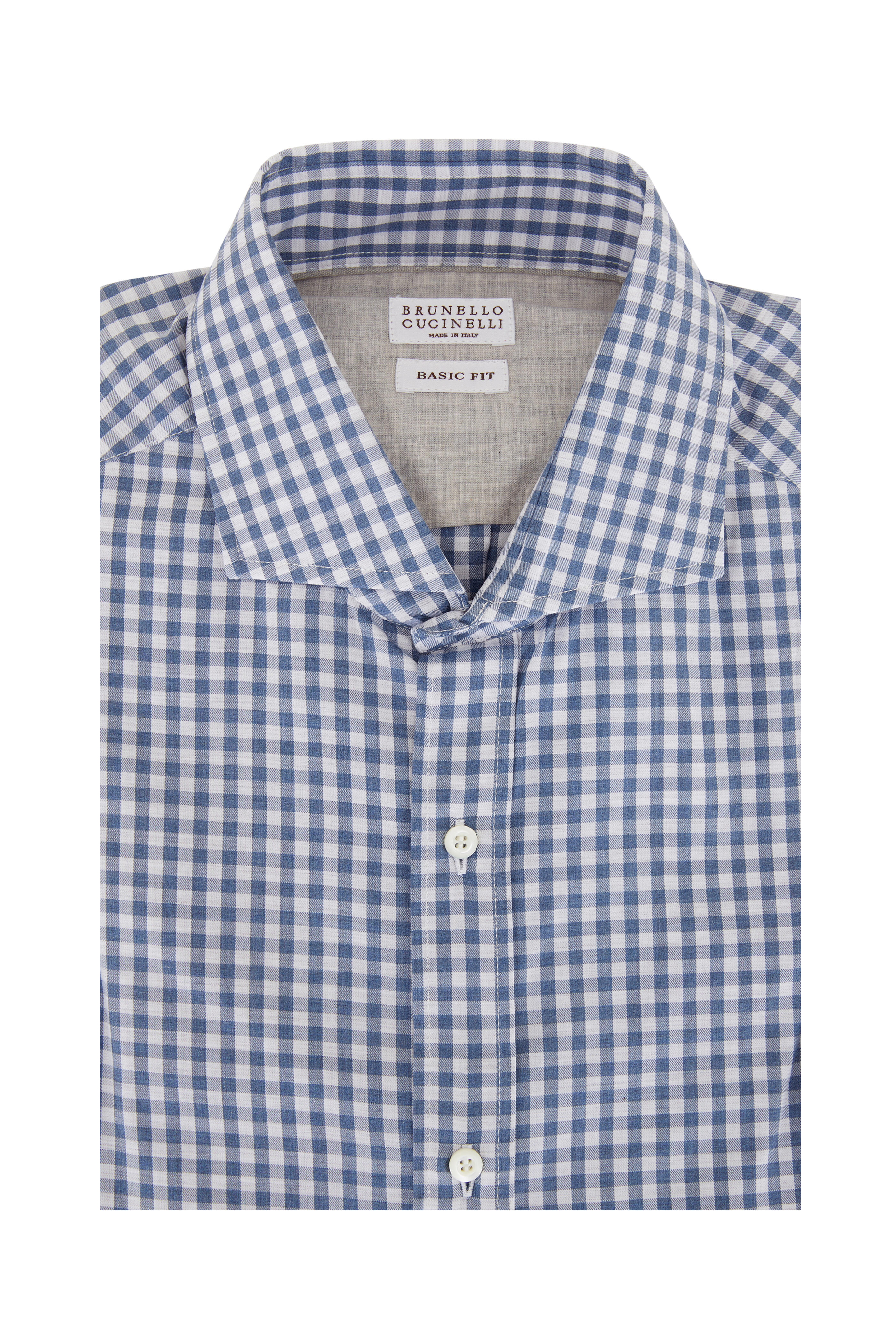 Brunello Cucinelli - Blue & White Check Sport Shirt