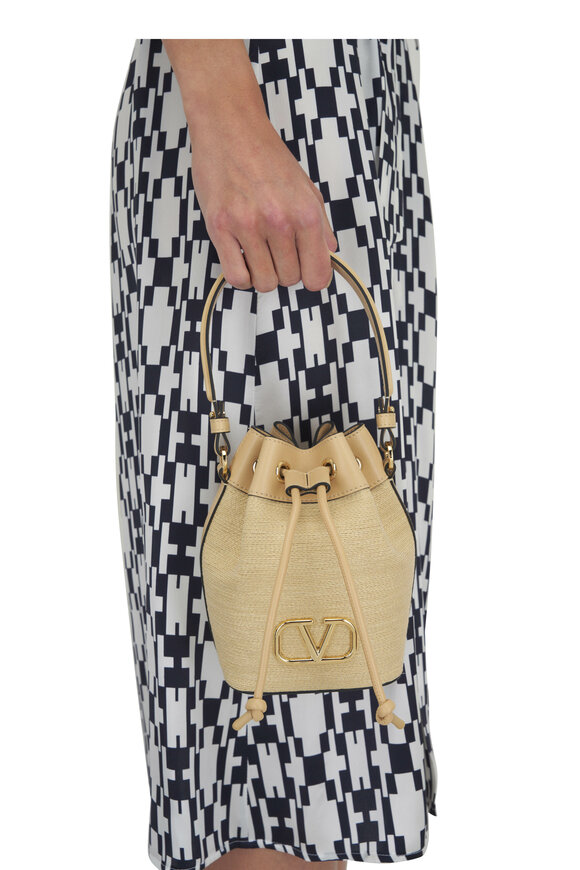 Valentino Garavani - Natural VLogo Mini Bucket Bag 