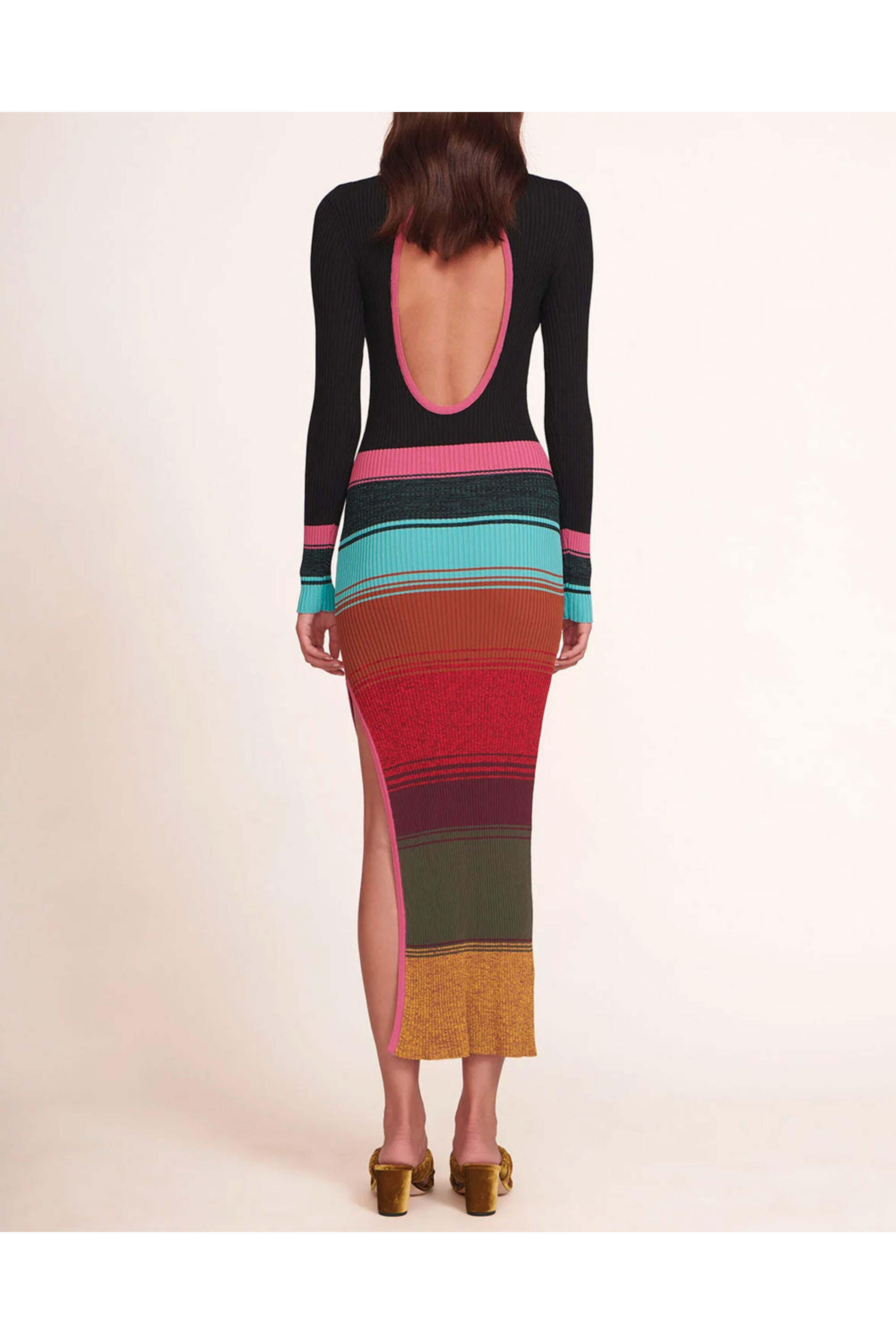 Staud - Mosaic Stripe Edna Long Sleeve Dress