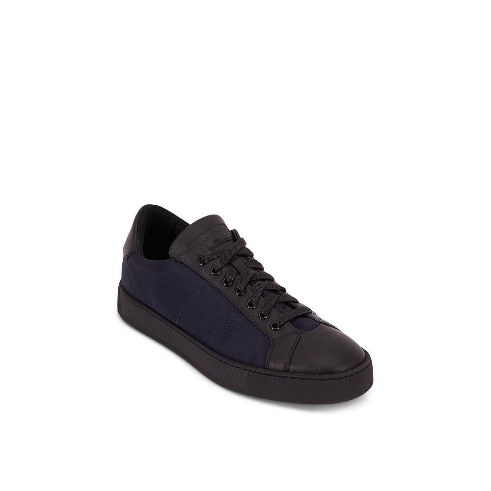 Santoni - Richard Navy Blue Nylon Sneaker | Mitchell Stores