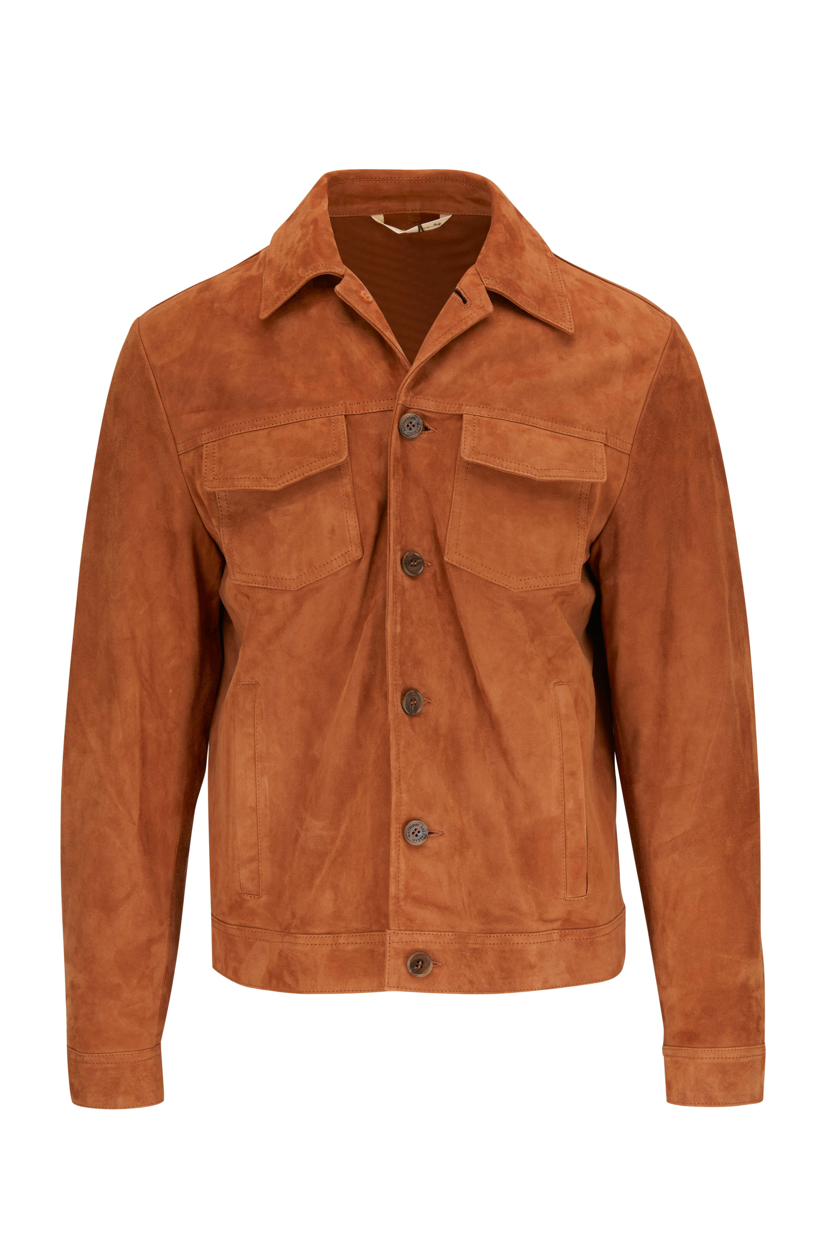 Maurizio Baldassari - Medium Brown Suede Jacket | Mitchell Stores