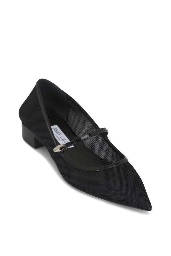 Jimmy Choo Carolyn Black Mesh Ballet Flat, 25mm