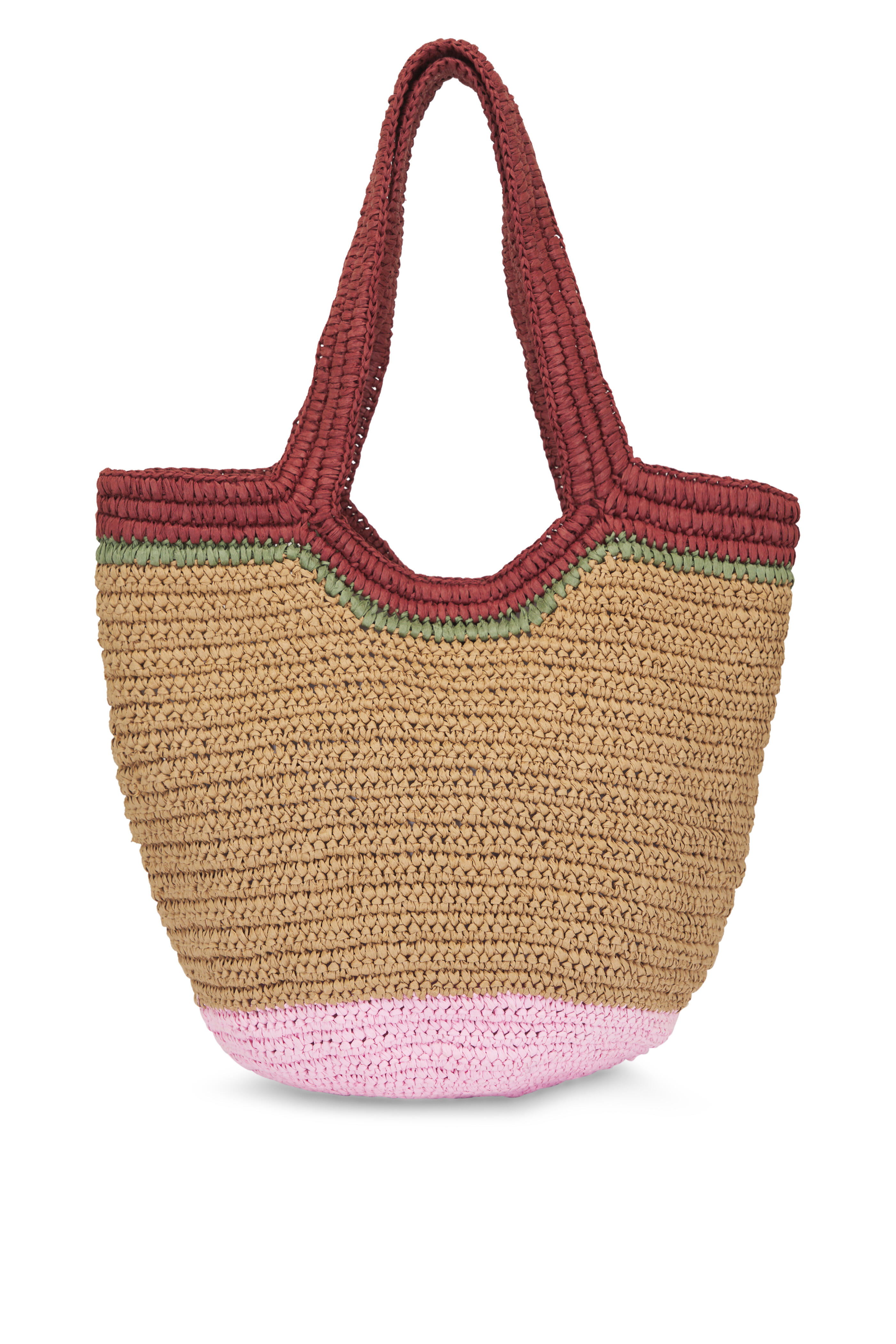 Marni - Seaside Burgundy & Pink Raffia Hobo