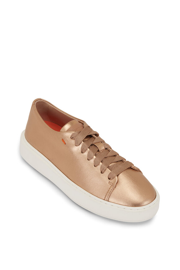 Santoni - Fuzz Metallic Gold Sneaker