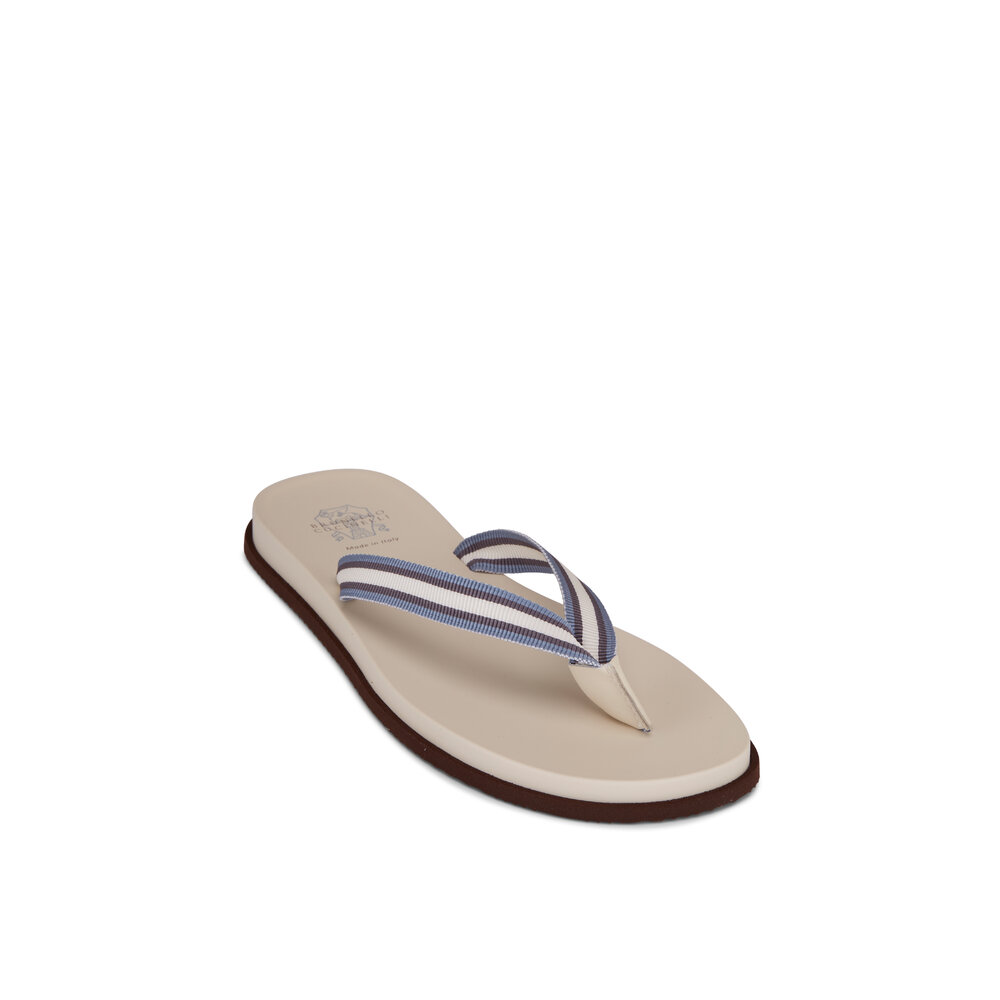 サンダル Brunello Cucinelli Flip Flop Brunello Cucinelli Grosgrain Flip Flops | Blue | FARFETCH
