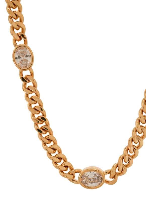 Cristina V. - CZ Oval Cuban 18" Chain Necklace