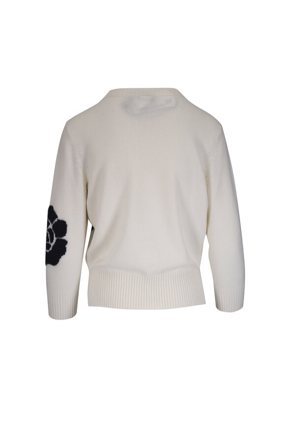 Akris Ecru & Black Anemone Intarsia Print Sweater - view 3