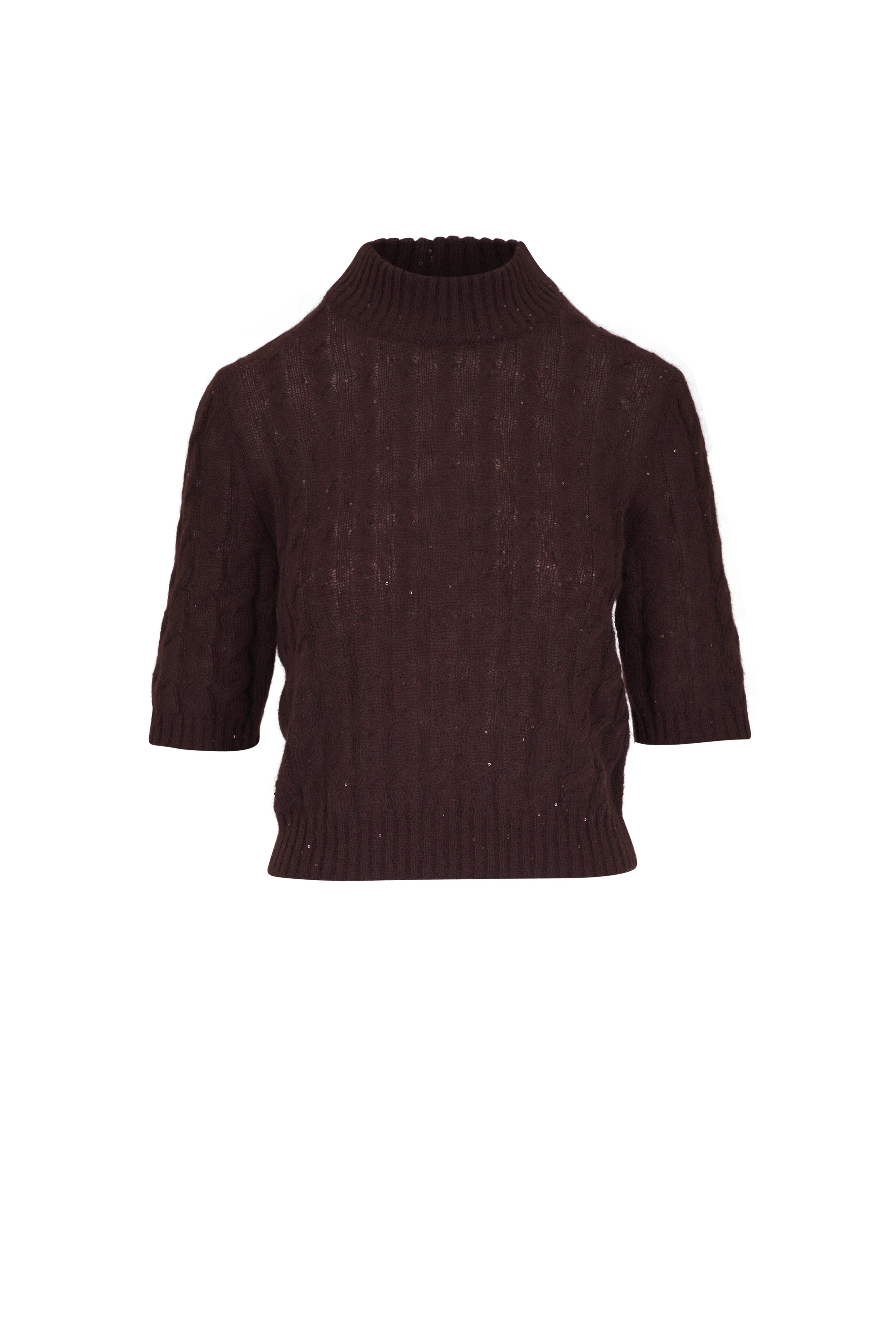 Brunello Cucinelli - Fondant Sequin Embellished Cable Knit Sweater