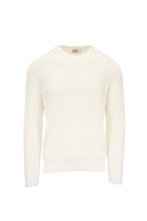 Faherty Brand White Shell Sunwashed Crewneck Sweater