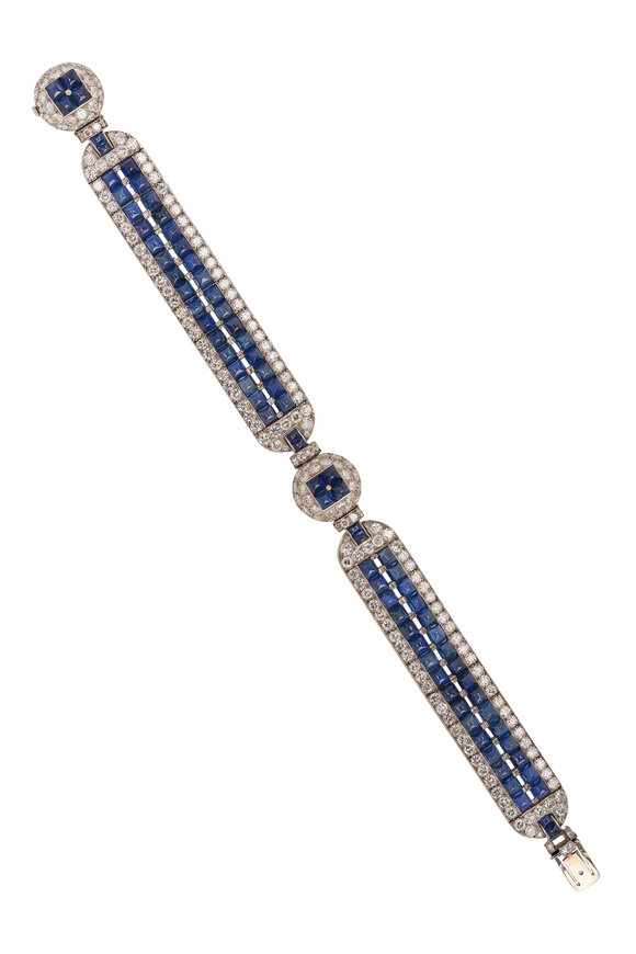 Estate Jewelry Art Deco Sapphire & Diamond Bracelet