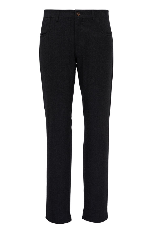 Canali - Charcoal Gray Wool Five Pocket Pant