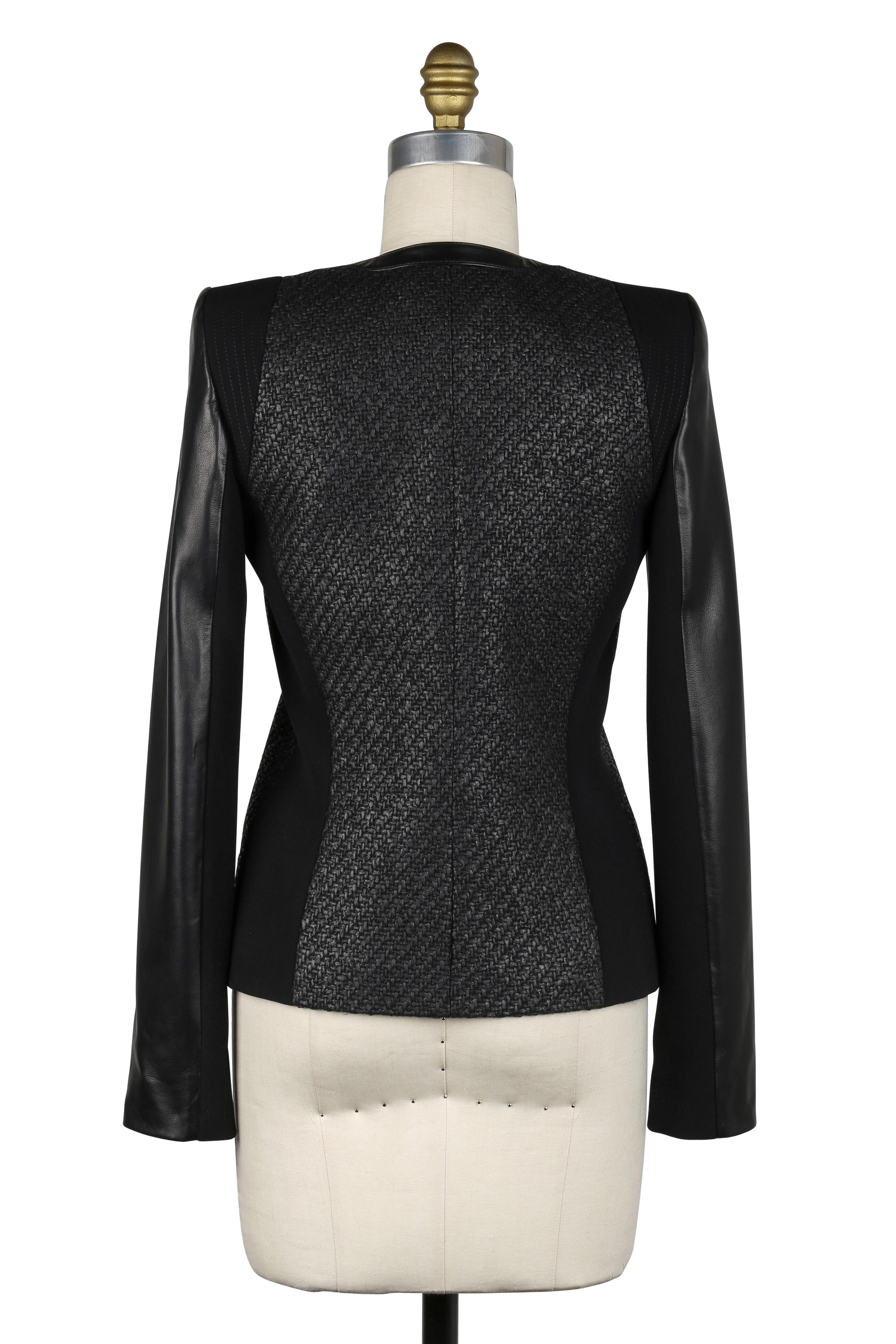 Barbara Bui - Black Bouclé & Leather Jacket