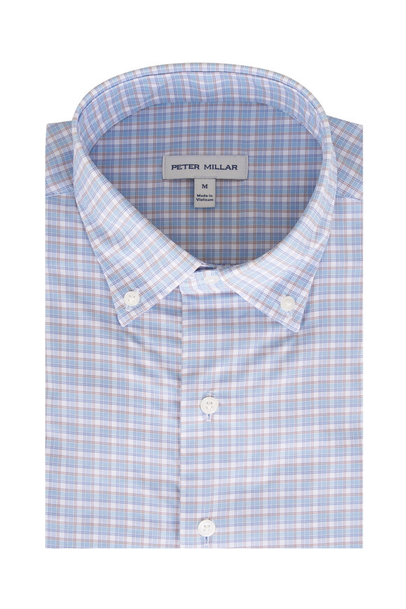 Peter Millar Charles Cottage Blue Performance Twill Sport Shirt - view 1