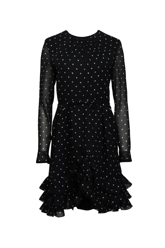 Giambattista Valli Black & White Polka Dot Ruffle Dress