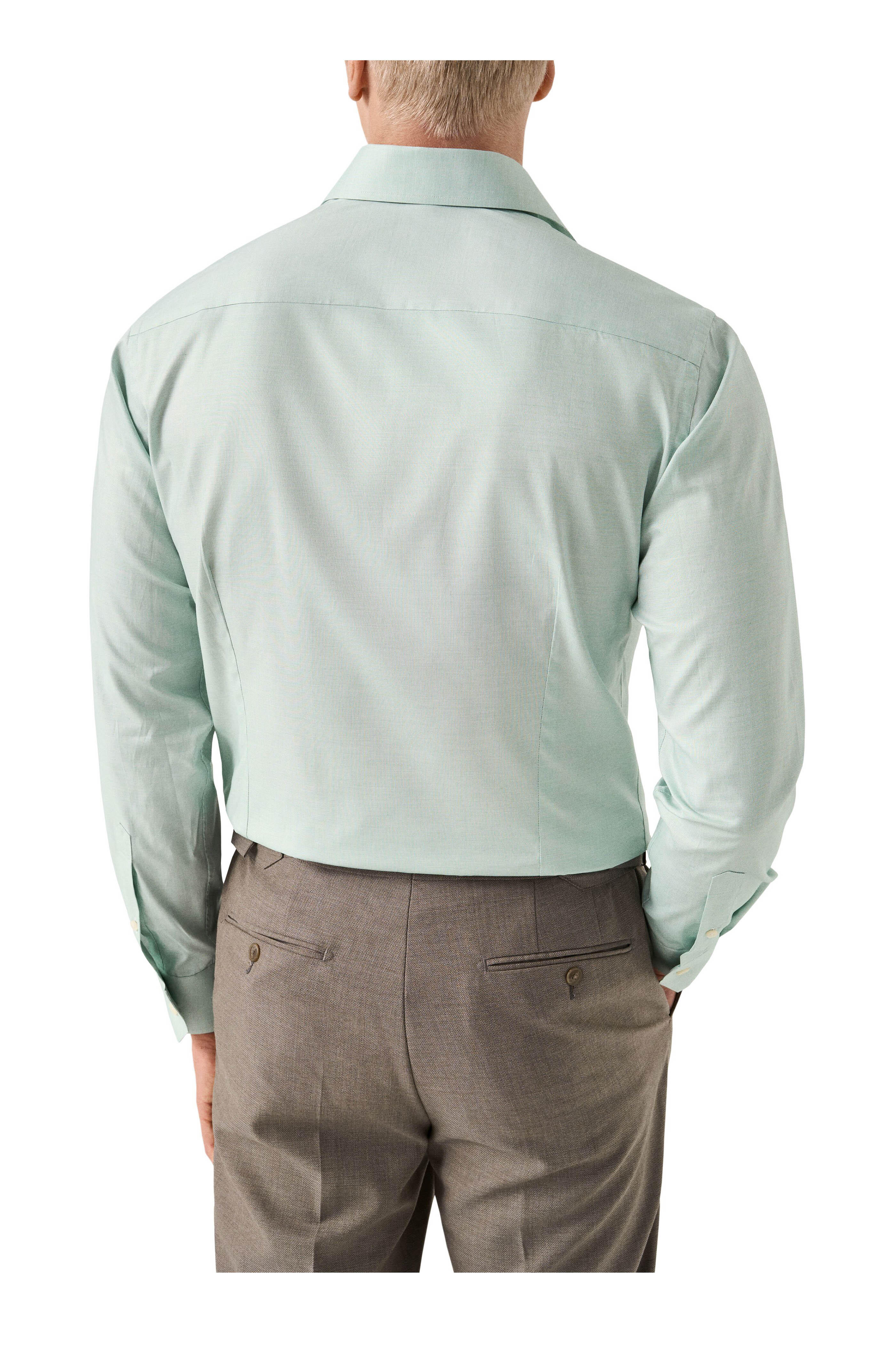 Eton - Solid Mint Cotton Dress Shirt - view 3