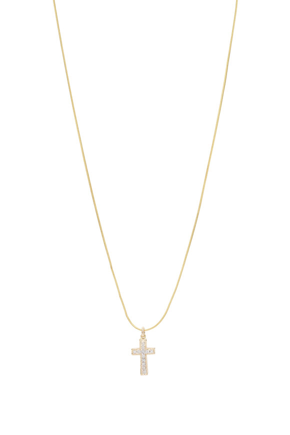 Renee Lewis Antique Diamond Cross Necklace - view 1