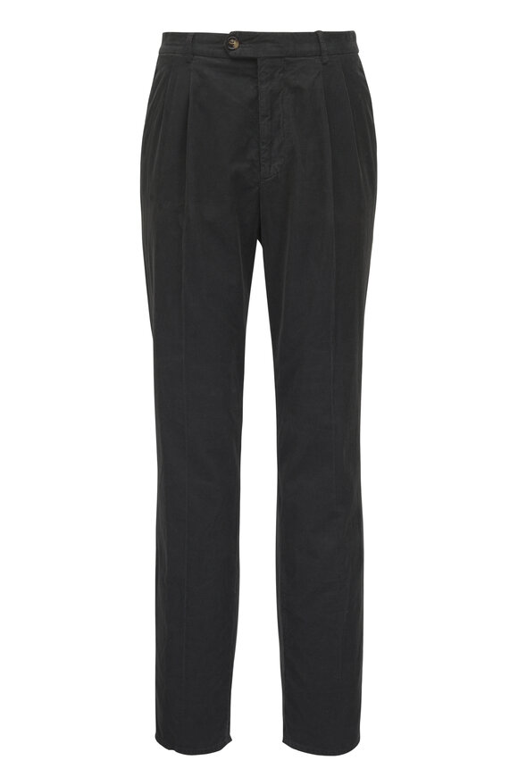 Brunello Cucinelli Charcoal Gray Corduroy Casual Pant - view 1