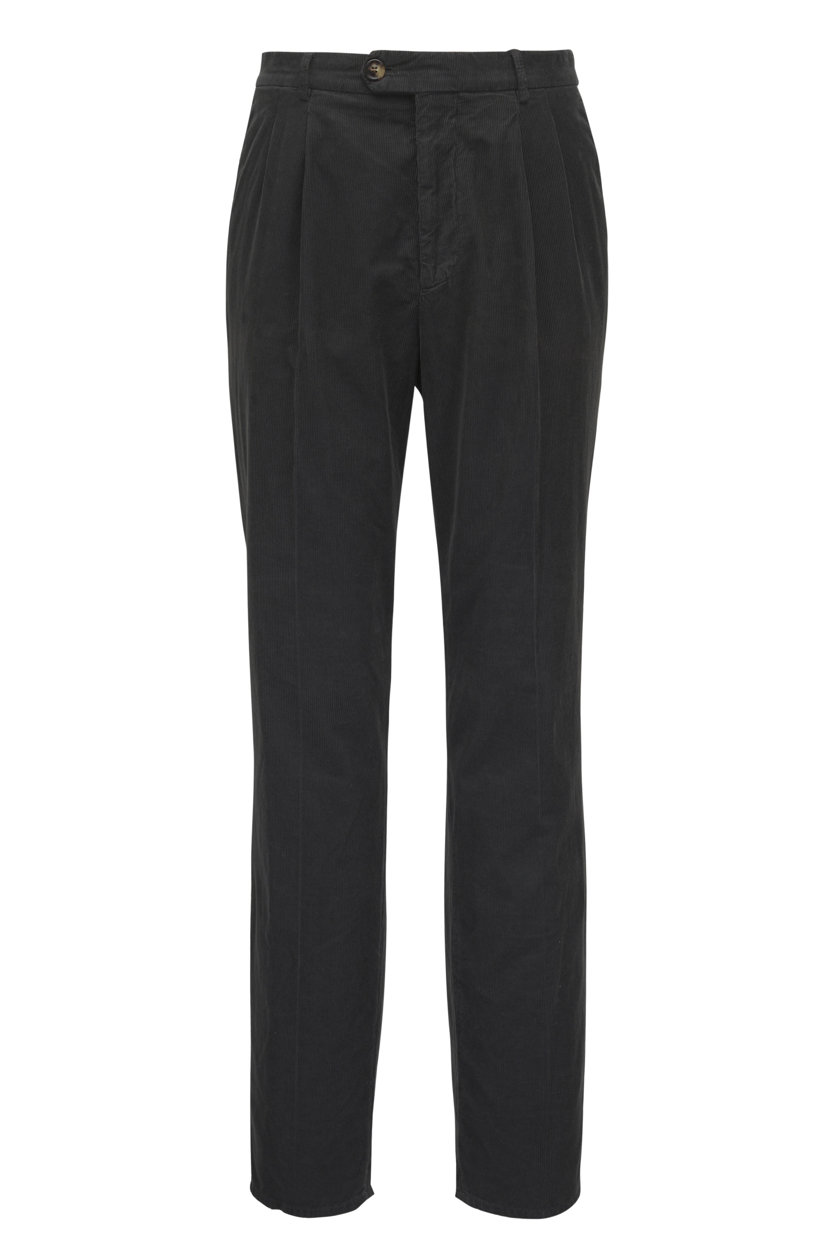Brunello Cucinelli - Charcoal Gray Corduroy Casual Pant - view 1