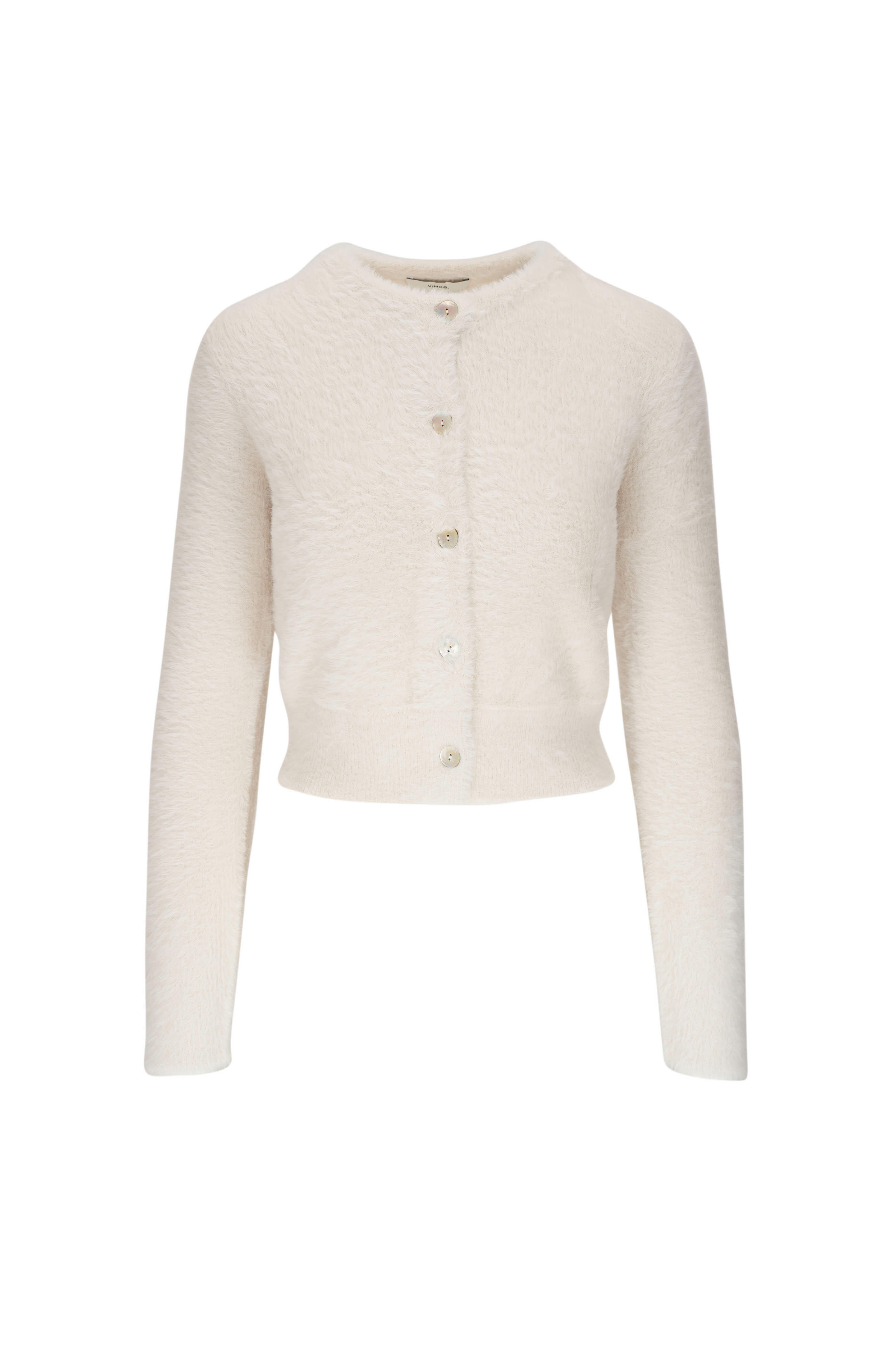 Vince - Off-White Eyelash Fleece Cardigan | Mitchell Stores