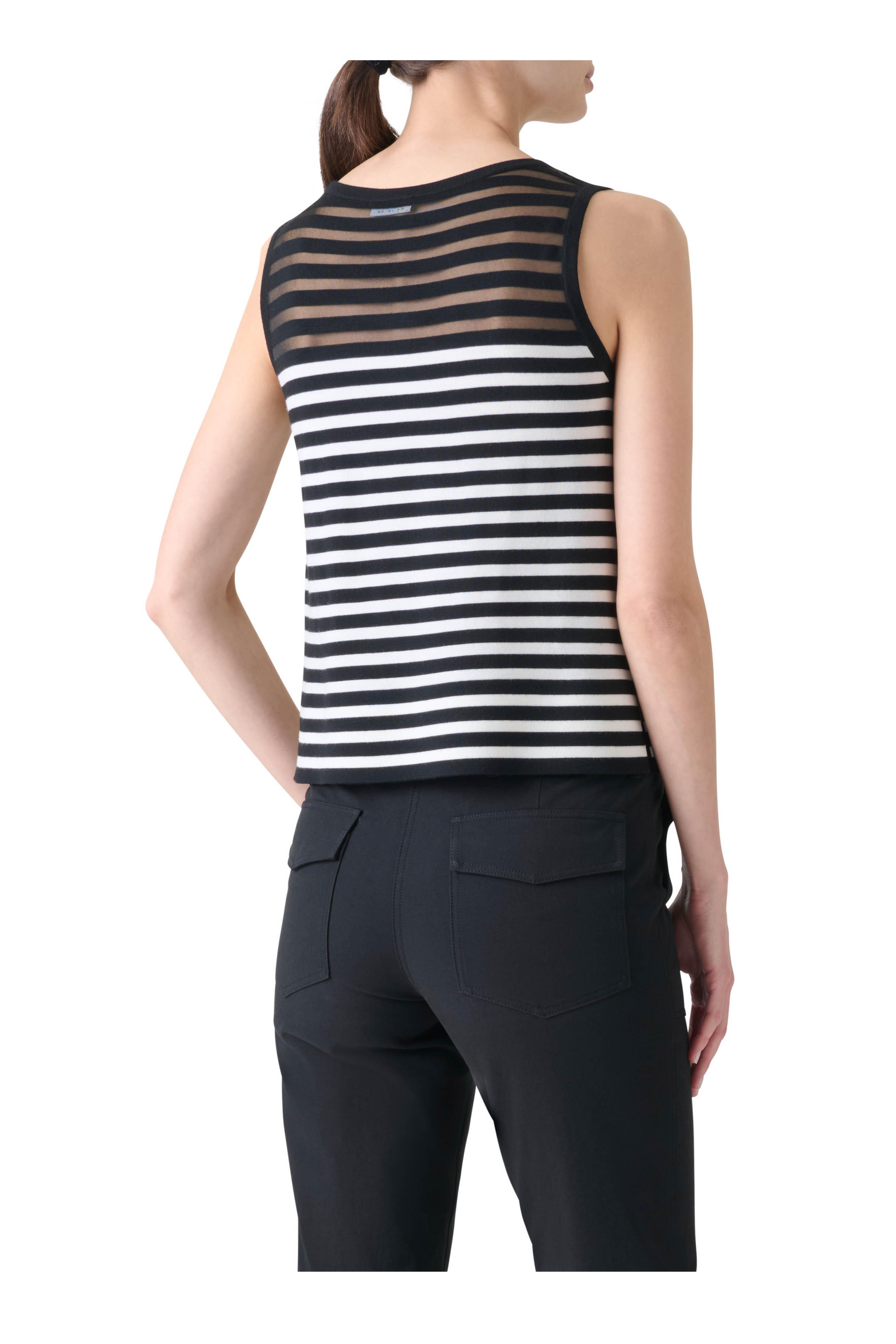 Akris Punto - Black & Cream Kodak Stripe Knit Top