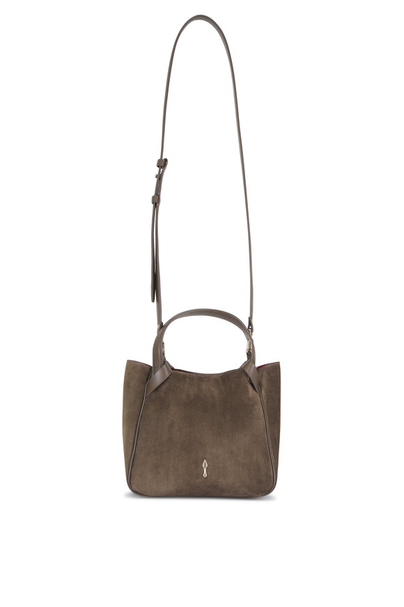 Christian Louboutin Mini Bettina Taupe Suede Tote - view 1